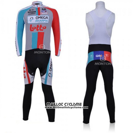 2011 Maillot Ciclismo Omega Pharma Lotto Beige Manches Longues et Cuissard